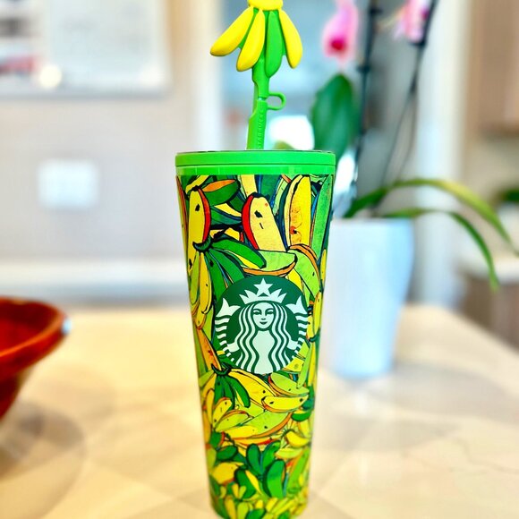 NWT Starbucks x FARM Rio Summer 2025 Board Banana Cold Cup Tumbler w/ Cap - Picture 1 of 5